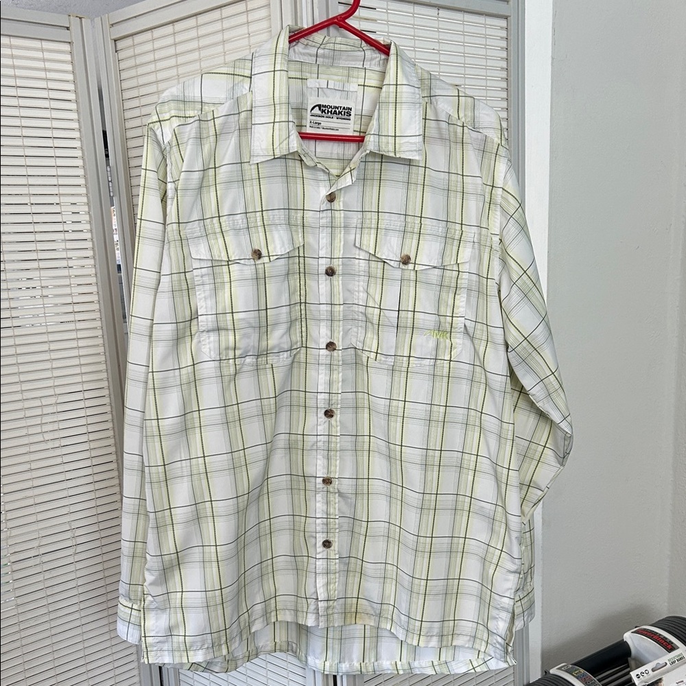 Mountain Khakis Light Green Plaid Button-Down Shirt